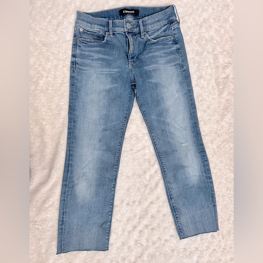 EXPRESS Mid Rise Skinny Cropped Jean - Picture 1 of 11